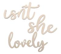 BESPORTBLE Wooden Wall Stickers Set Isn't She Lovely Nursery Decor Boho Style Wooden Art for Baby Room Photo Props and Party Decoration