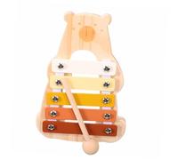 BESPORTBLE Wooden Xylophone with Playful Bear Design Music Instrument for Early Education Rhythm Skill Building Percussion Wood Metal Construction Montessori Music Play