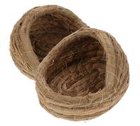 BESPORTBLE Woven Chicken Sleep Nest 2Pcs Natural Straw Bed for Small Pets Suitable for Breeding and Egg Laying Outdoors
