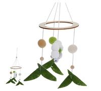 BESPORTBLE Woven Flower Wind Chime Crib Mobile Cot Hanging Bell Nordic Style Nursery Decor Encourages Grasping and Auditory Awareness Shower Gift
