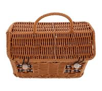 BESPORTBLE Woven Rattan Handheld Basket with Handle for Christmas Candy Nuts Cookies - Round Handle Box for Holiday Storage and Party Favor Packaging