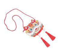 BESPORTBLE Year Embroidery Bag with Cotton Rope Antique Style Tiger Head Crossbody Messenger for Decorative Han Chinese Clothing Accessory Cute and Easy to Carry Storage Pouch