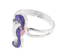 BESPORTBLE Zinc Alloy Mood Ring for Women Boys and Girls Sea Horse Animal Ring Cartoon Open Hand Decor