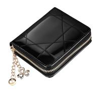 BESPORTBLE Zippered Coin Purse for Women Quilted Wallet Compact Cardholder Wallet with Zipper Pocket Glossy Leather Change Purse for Ids Coins and Cards