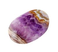 Besreey Amethyst Crystal Rock,Natural Small Amethyst Stones - Decorative Polished Thumb Massage Raw Pebble for Finger Kneading Fun