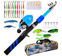 Besreey Children's Fishing Rod, Fishing Tackle for Children 8-14, Soft Portable Telescopic Children's Fishing Rod Set, Breathable Trolling Equipment, Fishing Equipment for Family, Friends, Home