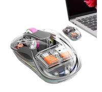 Besreey Silent Computer Control Wireless,RGB Light Computer Computer Control Transparent Mice - Tablets Laptops PC Computer Computer Control with No Noise for Travelling, Living Room, Dormitory