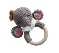 Besreey Wooden Crochet Baby Rattle,Shake Sensory Crochet Animal Rattle - Easter Basket Stuffers, Educational Soothing Teether Toy, Stuffed Animals for Children Nursing