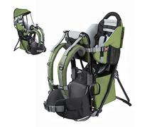 besrey Baby Backpack Carrier, Toddler Hiking Backpack with Safety 3-Height Seat, Adjustable Straps&Waist Belt, Foldable Frame Lightweight Large Capacity Child Carrier for Hiking Army Green