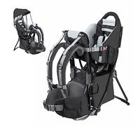besrey Baby Backpack Carrier, Toddler Hiking Backpack with Safety 3-Height Seat, Adjustable Straps&Waist Belt, Foldable Frame Lightweight Large Capacity Child Carrier for Hiking Black