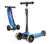 besrey Kids Scooter - Big Wheels Foldable Kick Scooter with Flashing LED Lights for Boys Girls, 4 Levels Height Adjustable, 3 Wheel Scooter for Kids Ages 2-10 with Safe Lean to Steer Design