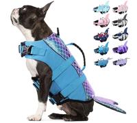 Bess Bridal Dog Life Jacket - Mermaid Life Vest for Swimming Boating - Pet Lifejacket Swimsuit with Rescue Handle - High Flotation Lifesaver Preserver for Small Medium Large Dogs, Blue Mermaid XS