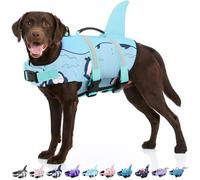 Bess Bridal Dog Life Jacket - Shark Life Vest for Swimming Boating - Reflective Lifejacket Swimsuit for Small Medium Large Dogs - High Buoyancy Lifesaver Preserver with Rescue Handle, Green Dolphin S