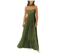 BessDress Long Strapless Dress with Scarf Flowy Chiffon Bridesmaid Gown for Women Ruched A Line Graduation Dresses Olive Green 12
