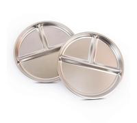 BESSE AND TYBEE Portion Control Plate | for Weight Loss Divided Plates Adults Bariatric Stainless Steel - 9''x9''