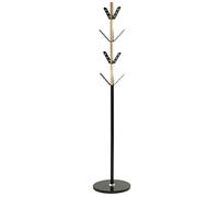 bessemer metal coat stand with marble base in black natural