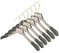 Besser 6 Pack Luxury Acrylic Hangers 38 cm,Gold Acrylic Hanger for Coat Suit,Premium Crystal Non-Slip Hangers with Gold Hook