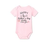 BesserBay First Father’s Day Baby Grow - 100% Cotton Soft Bodysuit Short Sleeve Cute Onesie Unisex 0-3 Months