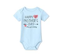 BesserBay First Mother’s Day Baby Bodysuit 100% Cotton Outfit Heart Printed Short Sleeve Baby Grow Cute Onesies Unisex 0-3 Months