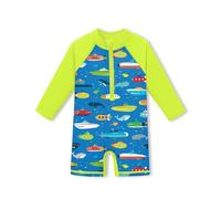 BesserBay Infant Boys Sun Protective One Piece Snaps Bottom Swimwear Blue Multicolor Submarine Half Zip Long Sleeve Swimwear 3-6 Months