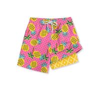 BesserBay Little Boys Summer Pink Tropical Pineapple Adjustable Drawstring Stretch Swim Trunks Beach Athletic Compression Liner Boardshorts 6 Years
