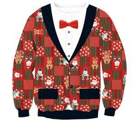 BesserBay Unisex Ugly Xmas Sweatshirts Women Adult Funny Holiday Jumper Snowman Men 3D Graphic Print Tacky Sweater M