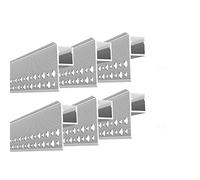 Besseto LED Profile for Plasterboard 6 Pack 1 Meter/3.3 Feet Edge LED Profile for Plasterboard Aluminium Profile, Aluminium LED Profile for Tiles with Slot for Walls and Ceilings