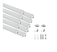 Besseto LED Profile V Shape,10 x 1.5m LED Aluminum Profile, LED Strip Light Diffuser Profile Channel with Milky Cover, End Caps and Mounting Bracket, Aluminum Profile for LED Strip