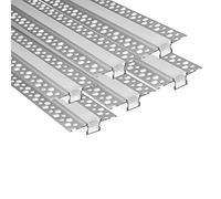 Besseto Plaster-in LED Profile 6 Pack 3.3ft/1m,Spots Free Trimless Plaster Drywall Aluminum LED Profile Channel with Milky Diffuser and End Caps