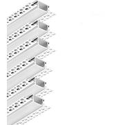 Besseto Plaster in LED Profile, 6 Pack 3.3ft/1M Strip Light Diffuser Profile,Trimless Drywall Plaster Aluminum LED Profile Channel for Wall and Ceiling