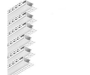 Besseto Plaster in LED Profile, 6 Pack 3.3ft/1M Strip Light Diffuser Profile,Trimless Drywall Plaster Aluminum LED Profile Channel for Wall and Ceiling