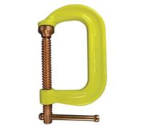 BESSEY CDF402CHV Drop Forged 2 in. x 2 1/8 in. Throat Depth, High Visibility Frame, Copper Plated Spindle with Pad & Handle Yellow