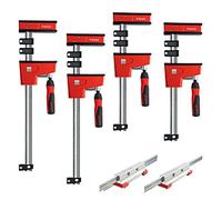 Bessey KREX2450 K 2 x 61, 2 x 50 REVO Body Clamp Kit & 2 KBX20 Extenders - 777kg Nominal Clamping Force - Spreader & Woodworking Accessories - Pliers & Tools