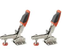 BESSEY STC-VH50 Vertical Auto-Adjust Toggle Face Mount Nickel Plated Clamp Vertical Flange, Silver (Pack of 2)