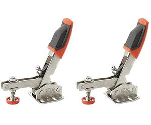 BESSEY STC-VH50 Vertical Auto-Adjust Toggle Face Mount Nickel Plated Clamp Vertical Flange, Silver (Pack of 2)