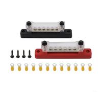 Besshepplo 12PCS Electrical Terminal Block Power Distribution Block M6 12V 150A Terminal Block For Secure Connections In Vehicles ABS Zinc Alloy Brass