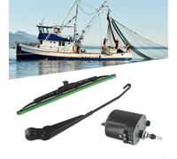 Besshepplo 1PCS 12V Windshield Wiper Motor For Boat Caravan Marine RV Tractor Automotive Watercraft With 45-120 Degree Sweep Range Arm Blade(motor + wiper)