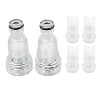Besshepplo 2 Pack High Pressure Connection Adapters and 4 Pack Filters for K2 Series Pressure Washers Max 175 PSI 140 F Transparent Plastic Garden Cleaning Parts