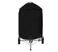 Besshepplo 210D Oxford Barbecue Grill Cover Waterproof Windproof Dustproof Sunscreen Round Kettle BBQ Protector For Outdoor Garden Patio Black 77x58cm(77 * 58CM)