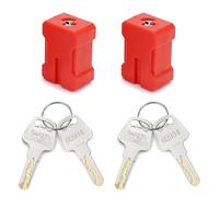 Besshepplo 2pcs Red ABS Electrical Safety Lock for Power Cords Prevents Accidental Unplugging Suitable for Home Office Factory Tools Equipment with 4 Keys