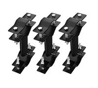 Besshepplo 3 Pack Patio Umbrella Deck Mount Bracket Black Steel Railing Clamp Holder For Balcony Fence Rail Up To 2.5 Inch Wide Fit Pole 0.5 To 2.4 Inch Diameter Outdoor Garden Shade Acc