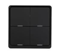 Besshepplo 4 Gang For ZigBee Smart Scene Switch Wireless Light Switch Wireless Remote Control Push Button Can Be Mounted On Wall For Elevate Your Smart Home Aesthetics(Black)