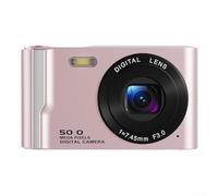 Besshepplo 4K Digital Camera Featuring 50MP Resolution 16X Zoom Electronic Anti Shake 2.8 Inch LCD Screen Built In Flash For Low Light And Night Photography(Pink)