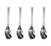 Besshepplo 4Pcs Teaspoons Set - 316 Stainless Steel Spoons - Stainless Steel Dinner Spoons For Tea, Coffee(Silver large)