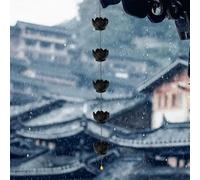 Besshepplo 5Pcs Rain Chains, Rain Catcher Garden Ornament Outdoor Lotus Drainage Rain Chain Garden Hanging Chain Decoration 1.2 Meters