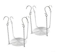 Besshepplo Adjustable Height Planters Inserts Stainless Steel Flowerpot Accessories with 4 Hooks for Indoor Outdoor Garden Balcony Wedding Silver 1 Pack(2pcs)