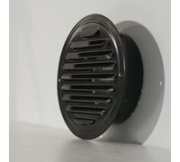 Besshepplo Air Vent Grill Cover, Round Stainless Steel Black Vent Cover 70-200mm Exterior Wall Exhaust Grille Mesh Air Outlet For Kitchen Range Hood Pipe Outdoor (200mm)