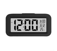 Besshepplo Alarm Clock, Digital Alarm Clock For Bedrooms LED Alarm Clocks With Date Temperature Display Thermometer Bedside Clock For Student Home Office(black)