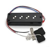 Besshepplo Alnico 5 Magnet 4 String Bass Guitar Dual Coil Pickup with Stepped Pole Pieces and Noise Reduction For Most Standard 4 String Bass Plastic Black 10x3.2cm Size for Balance(Neck)