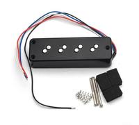 Besshepplo Alnico 5 Magnet 4 String Bass Guitar Dual Coil Pickup with Stepped Pole Pieces and Noise Reduction For Most Standard 4 String Bass Plastic Black 10x3.2cm Size for Balance(Bridge)